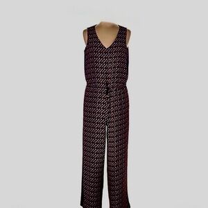Tommy Hilfiger Red and Black Geometric Jumpsuit